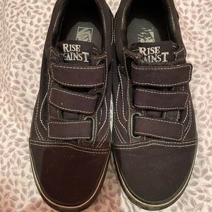 Rise Against Vans Velcro shoes 8 men/9.5 women